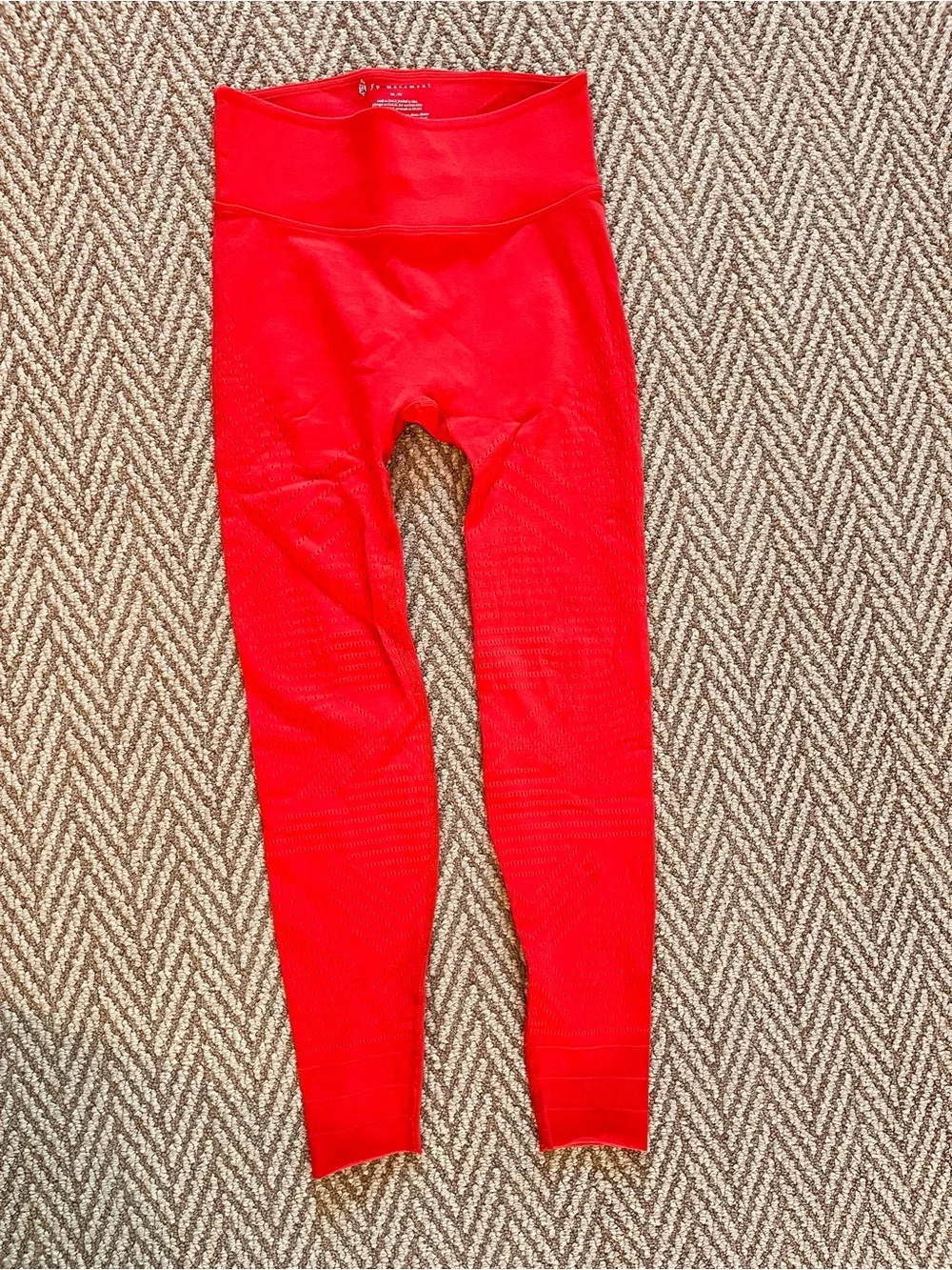 Free People Red Seamless Leggings with cut out design
